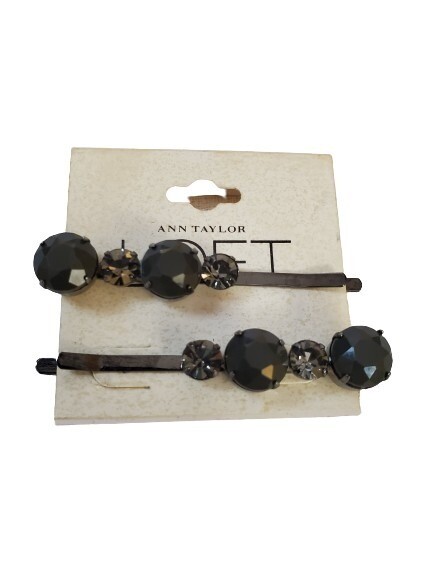 LOFT Grey Rhinestone Hair Pins #1019