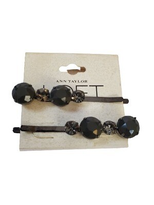 LOFT Grey Rhinestone Hair Pins #1019