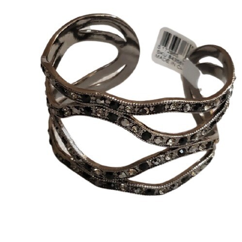 LOFT Black Sequin Cuff Bracelet #506