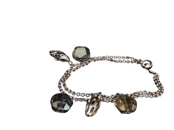 Rhinestone Dangle Charm Bracelet #1076