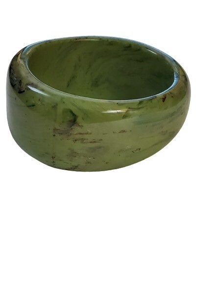 LOFT Olive Enamel Thick Bangle Bracelet #919