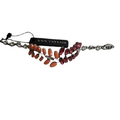 Ann Taylor Orange Pink Rhinestone   Bracelet #180
