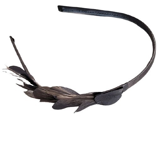 LOFT Grey Feather Leaf Design Headband #620