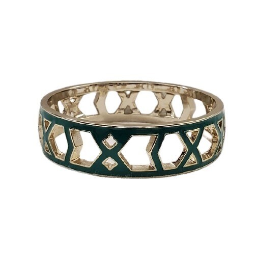 Ann Taylor Green Enamel Bangle Bracelet #1527
