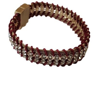 LOFT Burgandy Gold Rhinestone Bracelet #306