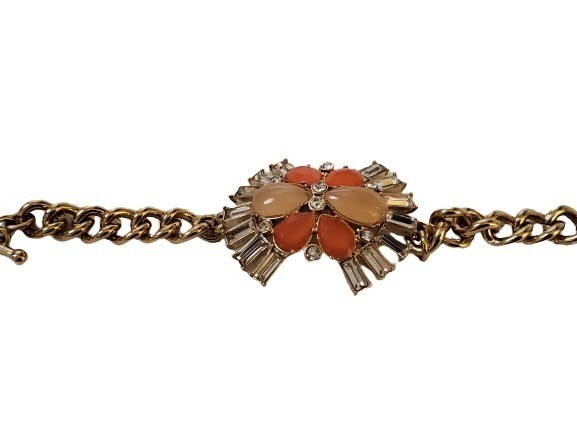 Ann Taylor Tangerine Teardrop Cluster Bracelet #975