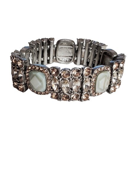 LOFT Olive Stone Rhinestone Stretch Bracelet NWOT #955