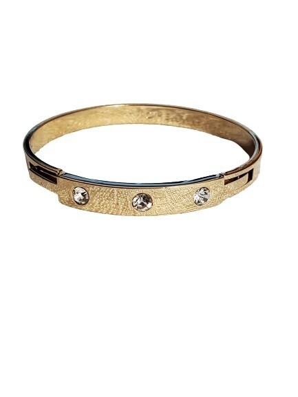 Ann Taylor Gold Rhinestone Bangle Bracelet #954