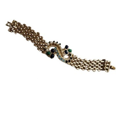 Ann Taylor Gold Pearl Rhinestone Bracelet #179