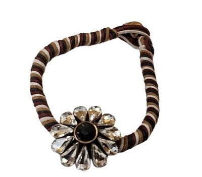 LOFT Rope Floral Rhinestone Bracelet #303