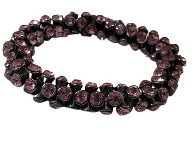 Ann Taylor Pink Rhinestone Stretch Bracelet #299