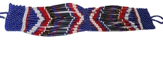 LOFT Red, White, Blue Seed Bead Bracelet #337