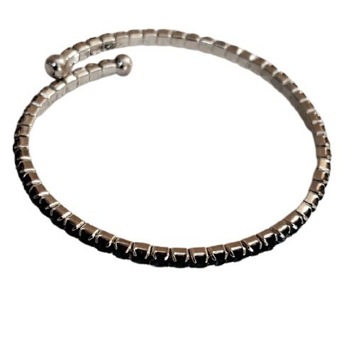 LOFT Lt. Blue Rhinestone Coil Bangle Bracelet #706