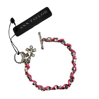 Ann Taylor Pink Rhinestone Bracelet #152
