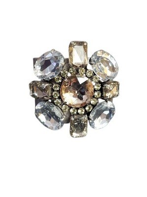 LOFT Chunky Antique Silver Gem Stone Bangle Bracelet #818