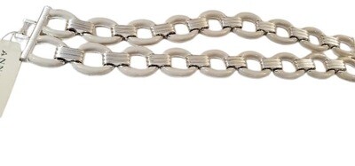 Ann Taylor White Silver Chainlink Bracelet #329
