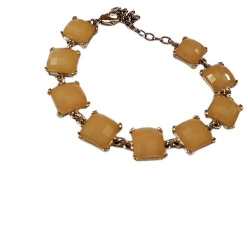 LOFT Peach Facet Square Stone Bracelet #338