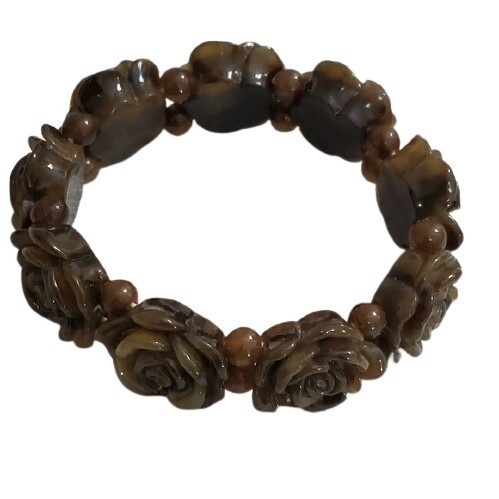 LOFT Olive Green Floral Stretch Bracelet #693