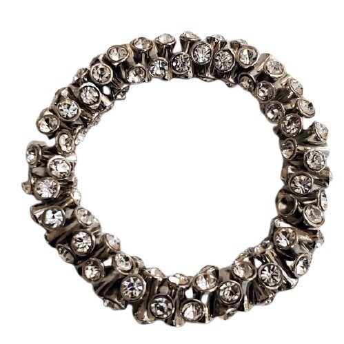 Ann Taylor Silver Rhinestone Stretch Bracelet #497