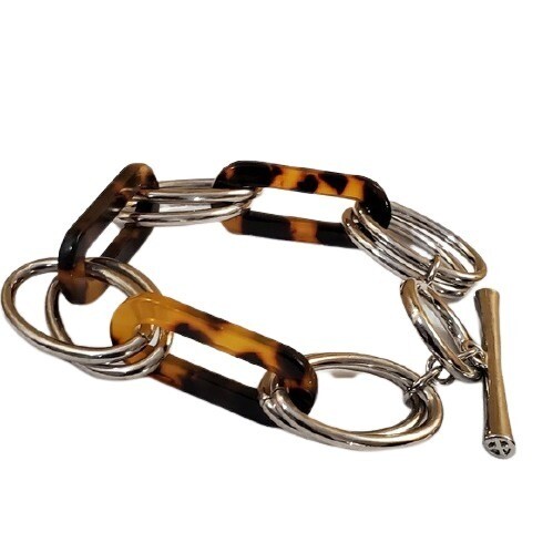 LOFT Chain Link Tortoiseshell Toggle Bracelet #286