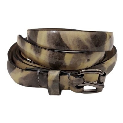 A. Taylor Grey Animal Print Patent Belt-M 1557