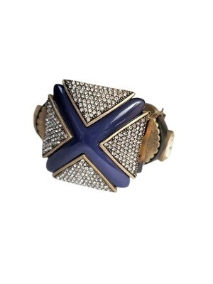 LOFT Blue Rhinestone Statement Stretch Bracelet #819