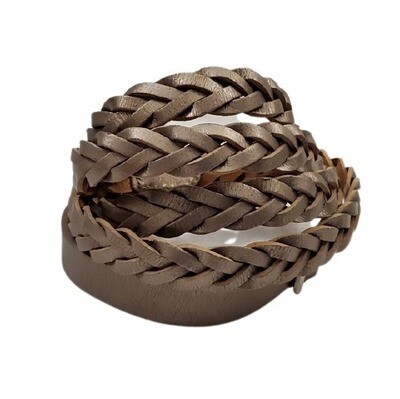 LOFT Pewter Skinny Braid Belt - L #1558