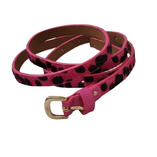 LOFT Pink Haircalf Skinny Belt M #2028