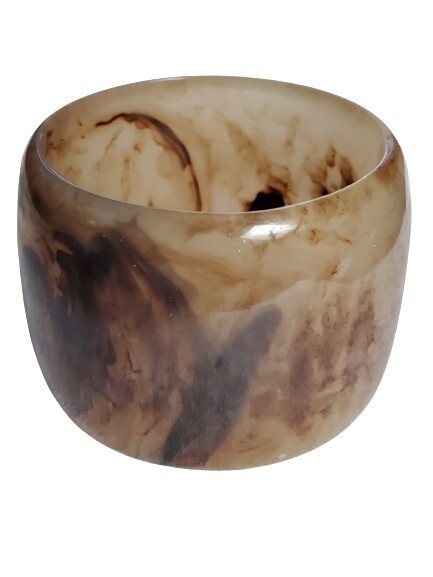 Brown Bakelite Wide Bangle Bracelet #956