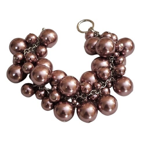 Ann Taylor Pink Chunky Faux Pearl Bead Bracelet #520
