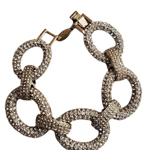 Ann Taylor Rhinestone Chainlink Bracelet #45