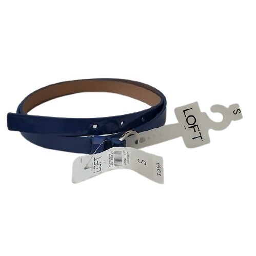 LOFT Cobalt Patent Skinny Belt S #2021