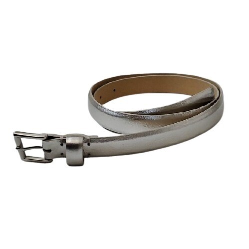 LOFT Silver Crinkle Belt S #2030