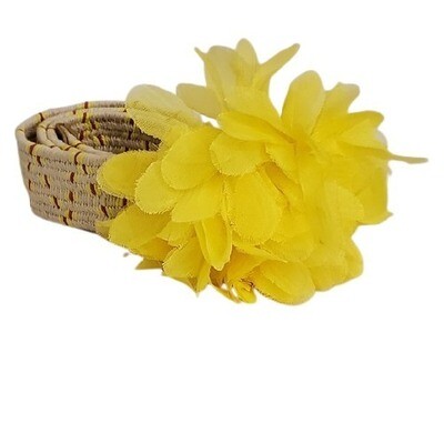 LOFT Yellow Print Flower Stretch Belt S #1374
