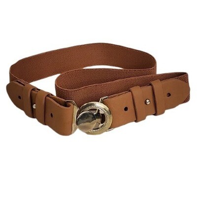 LOFT Camel Gold Buckle Stretch Belt S #1385