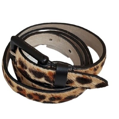 NWOT Leather Animal Print Belt (XS) #1281