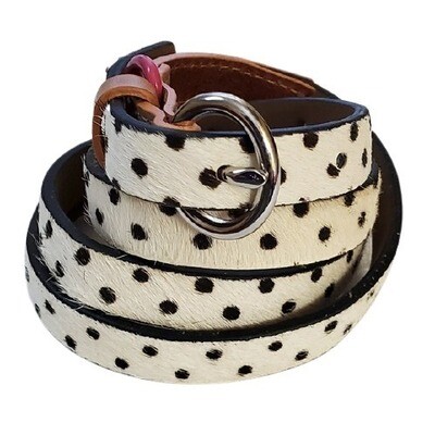 Ann Taylor Polka Dot Haircalf Skinny Belt M #1317