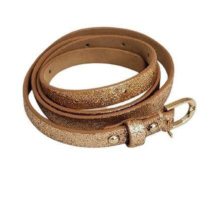 Ann Taylor Gold Glitter Skinny Belt S #1380
