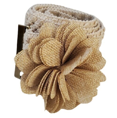 LOFT Crochet Flower Wide Stretch Belt sz M #1306
