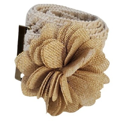 LOFT Crochet Flower Wide Stretch Belt sz M #1306