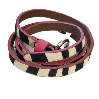 Zebra Haircalf Skinny Belt sz M #1289