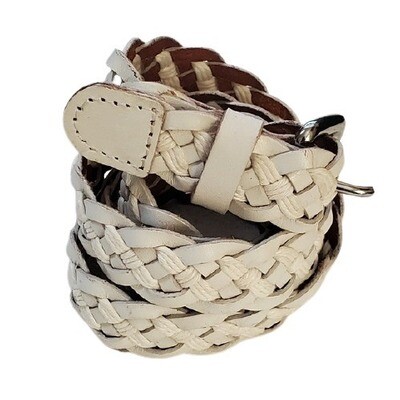 LOFT White Braided Rope Belt sz M #1296