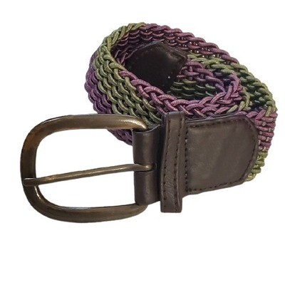 Green Purple Stretch Belt sz M #1309