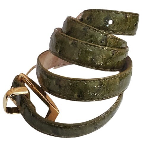 Ann Taylor Olive Patent Leather Belt S/M #404