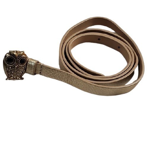 LOFT Gold Leather Owl Jewel Skinny Belt (M) #771
