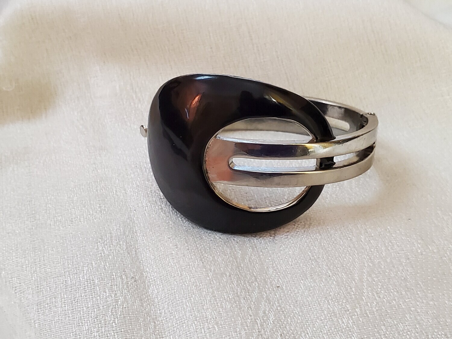 LOFT Black Silver Bangle Bracelet #903