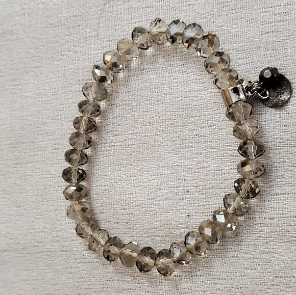 LOFT Clear Facet Bead Stretch Bracelet #700