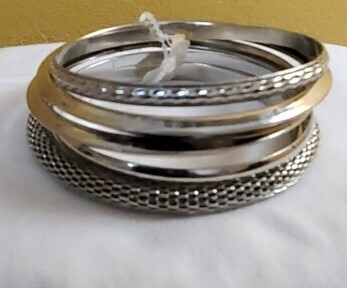 LOFT Silver Bangle Bracelet Set #201