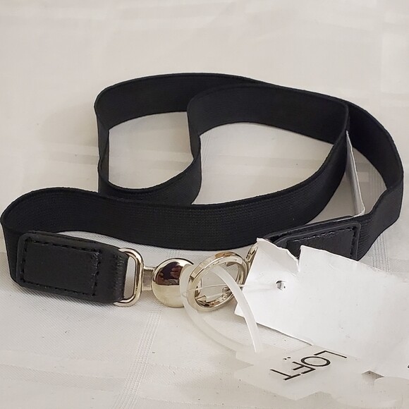 LOFT Black Grosgrain Stretch Belt - S #1407