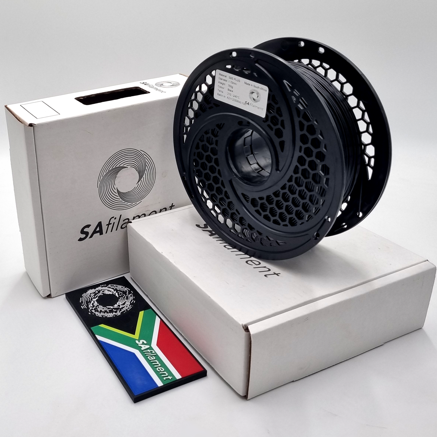 Black SBS Plus Filament, 750gram, 1.75mm by SA Filament